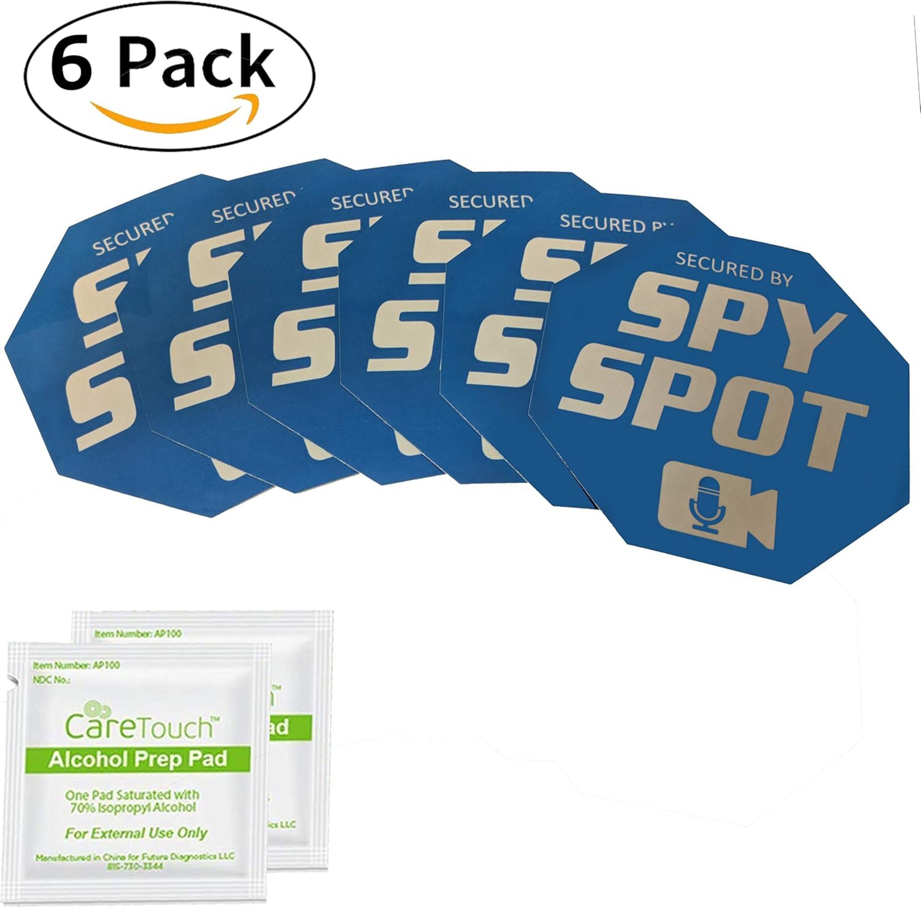 Security Window Stickers, 3" x 3" Static Cling Decals, Pack of 6