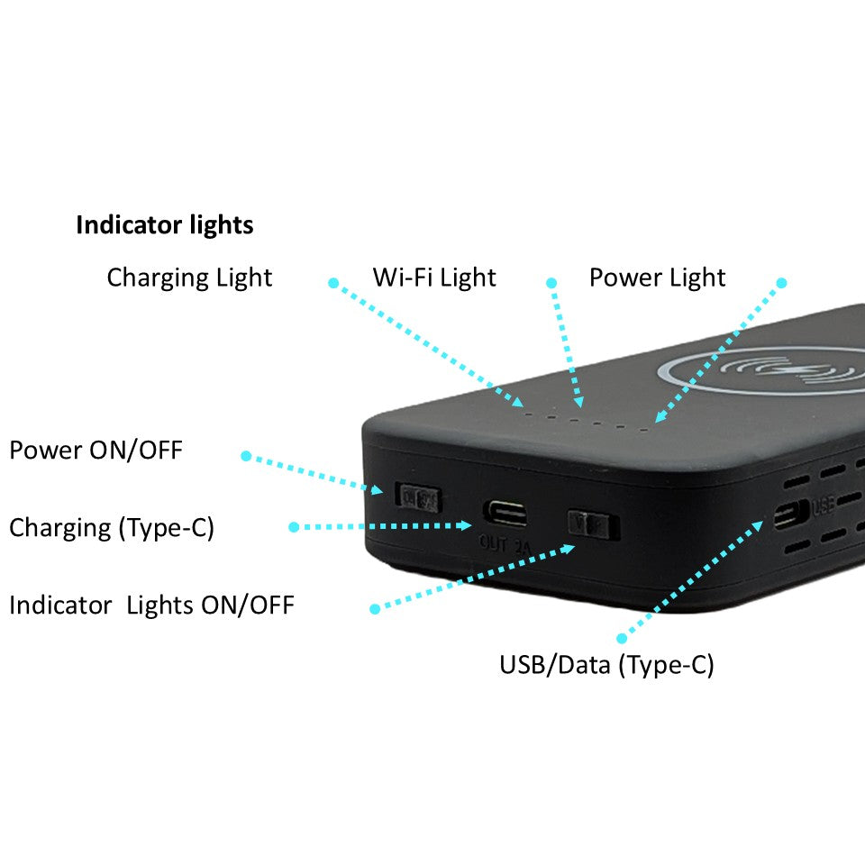 Portable Power Bank Wireless Charger Camera – Hidden Camera with Night Vision & Local Storage