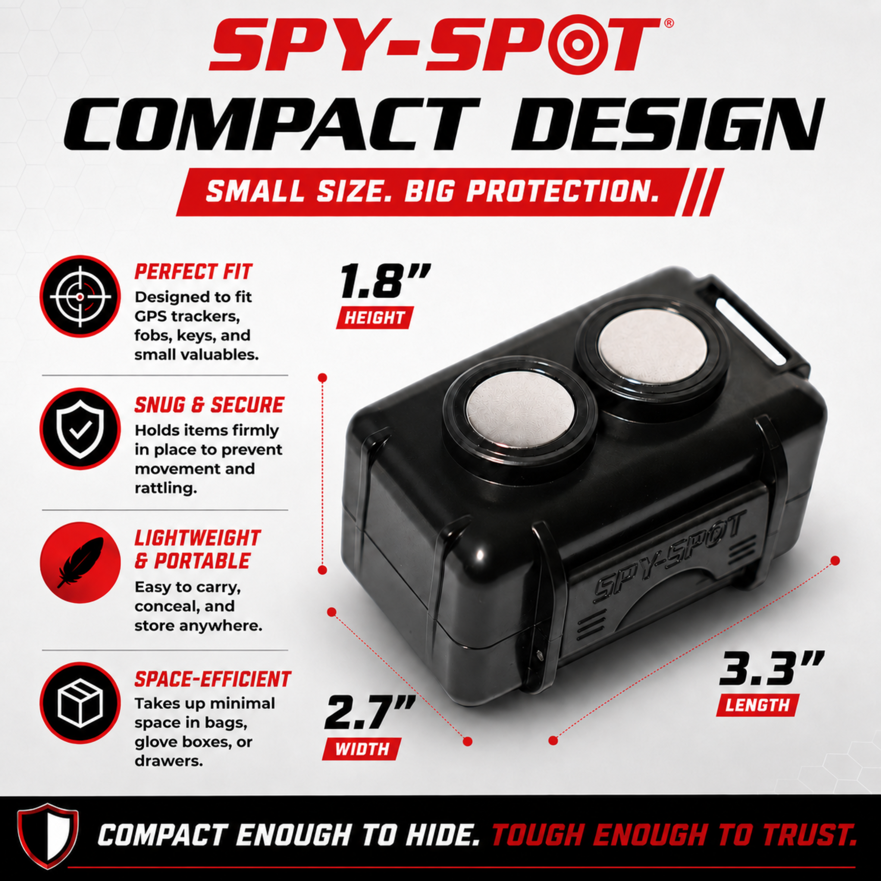 Small Magnetic GPS Tracker Case - Weatherproof Mount Box