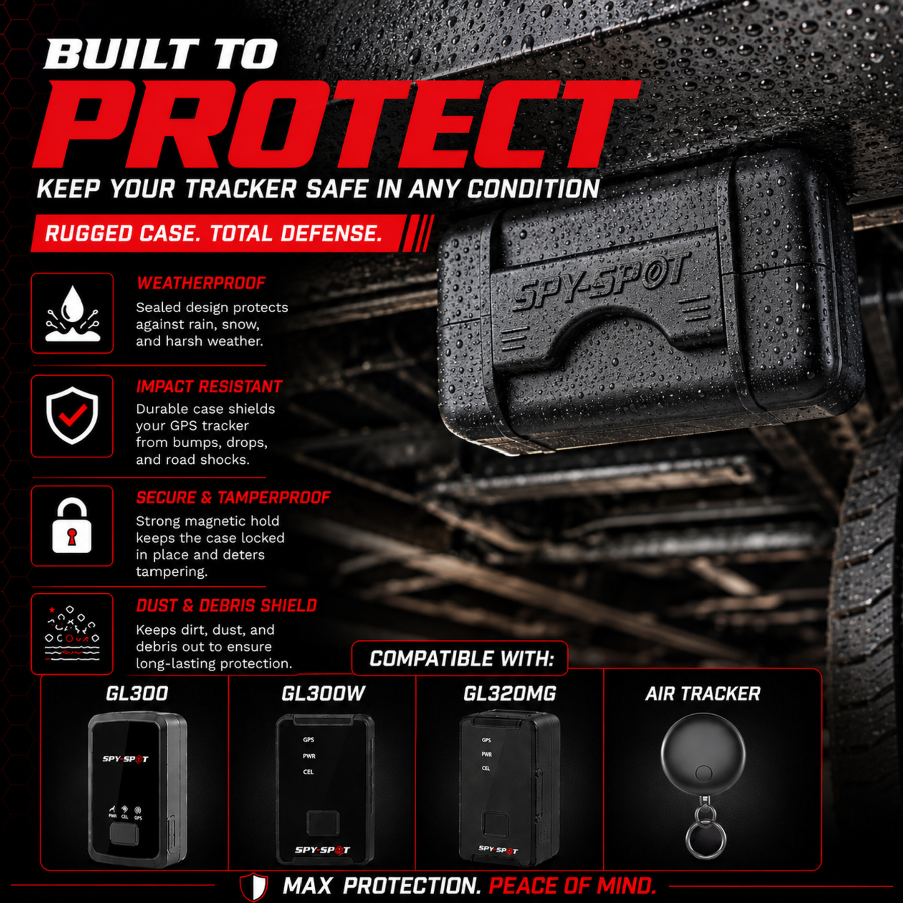 Small Magnetic GPS Tracker Case - Weatherproof Mount Box