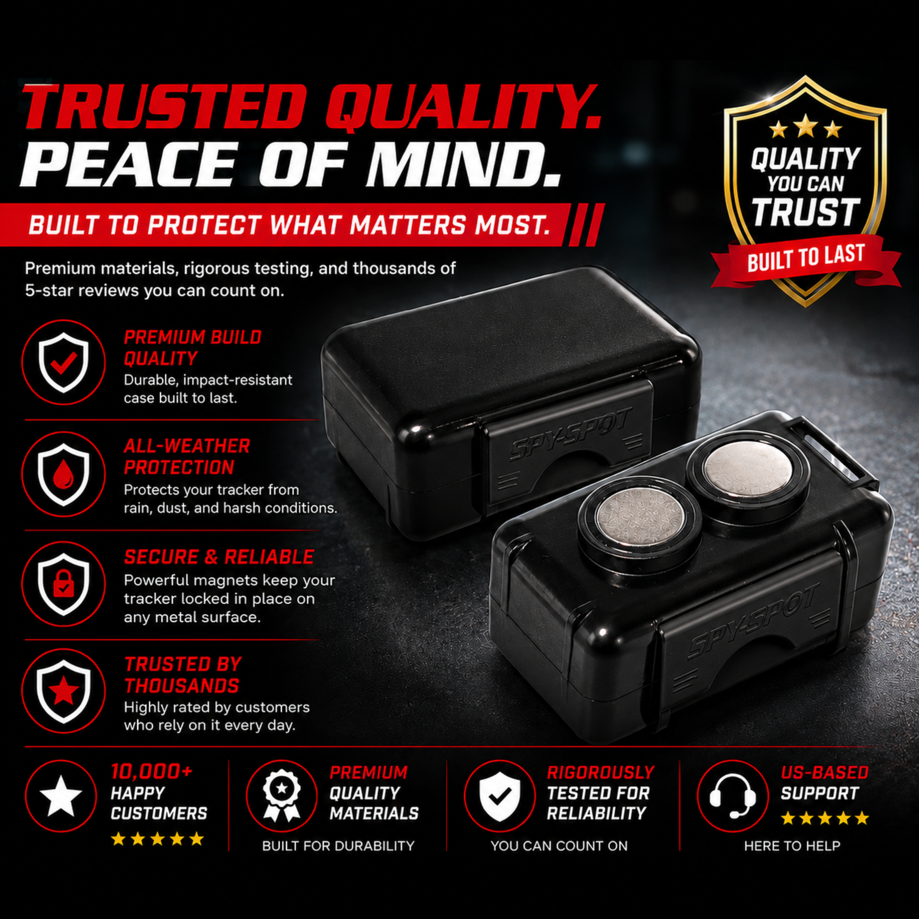 Small Magnetic GPS Tracker Case - Weatherproof Mount Box