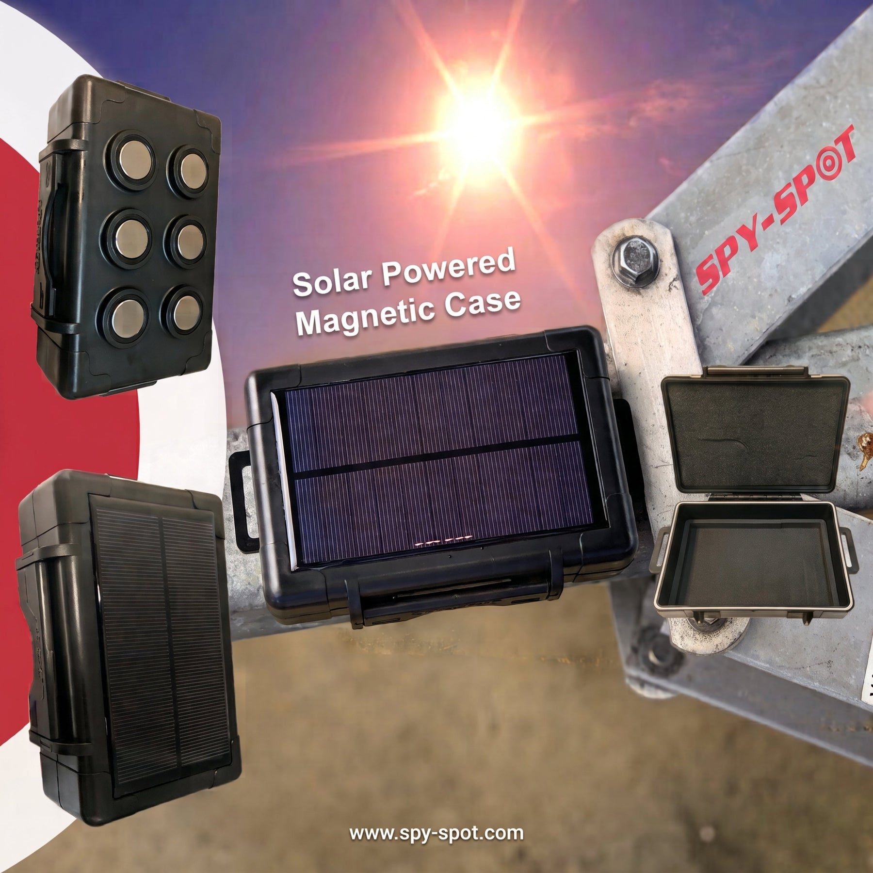 Solar GPS Tracker Case - Magnetic Mount, 6-Month Battery Life