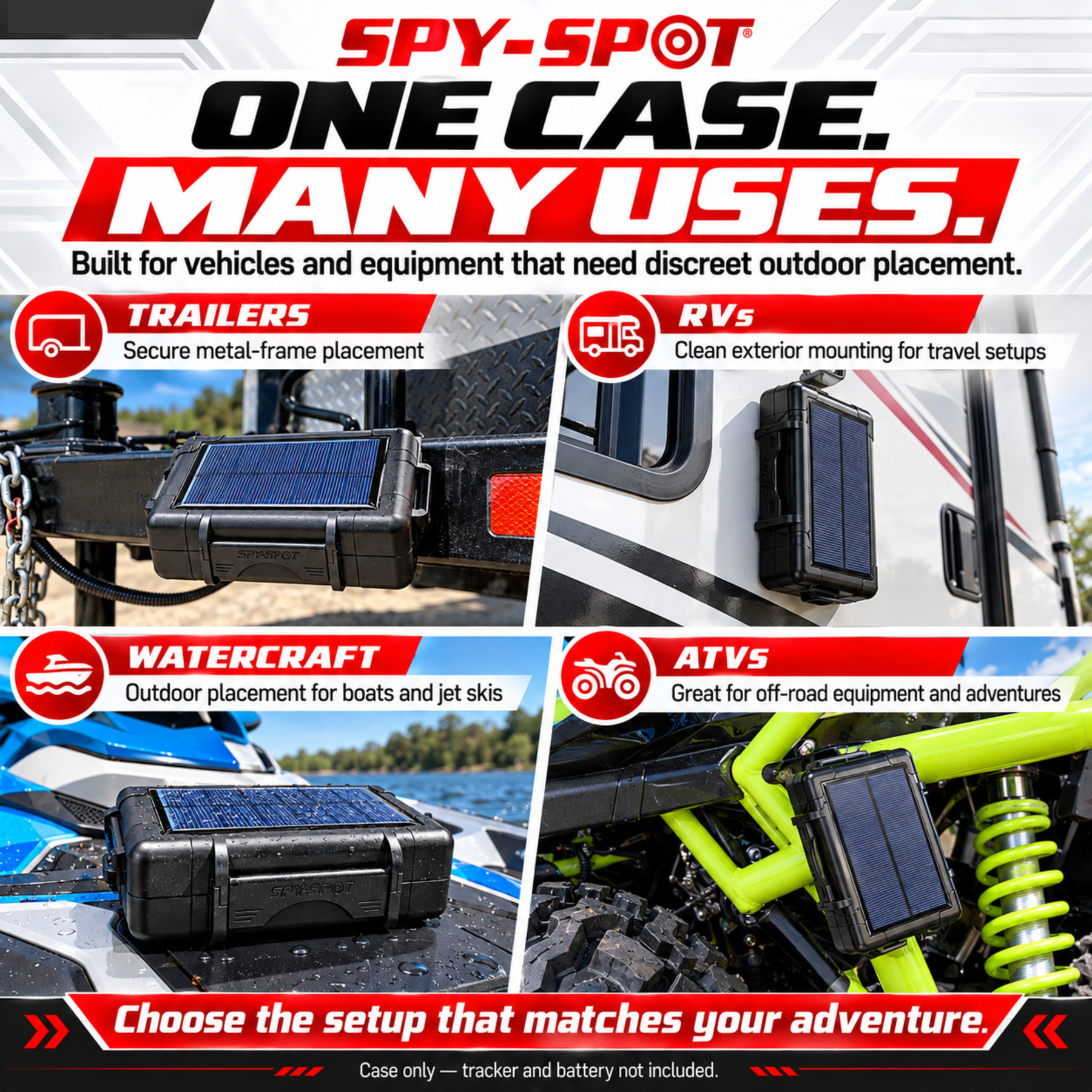 Solar GPS Tracker Case - Magnetic Mount, 6-Month Battery Life