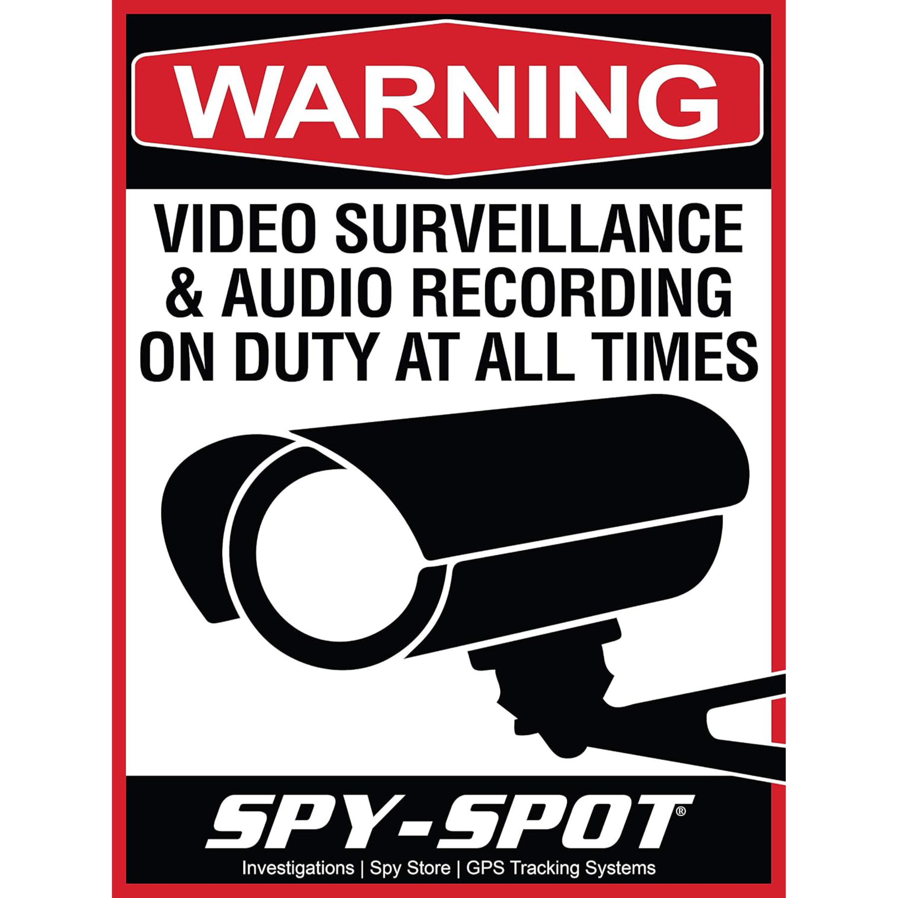 Surveillance Warning Stickers 4 Pack - Weatherproof Vinyl Decals