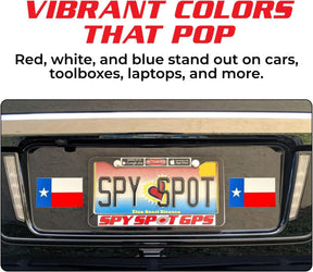 Texas Flag Stickers 4" x 2.5" Vinyl Decals, Pack of 4