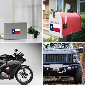 Texas Flag Stickers 4" x 2.5" Vinyl Decals, Pack of 4