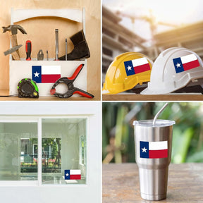 Texas Flag Stickers 4" x 2.5" Vinyl Decals, Pack of 4