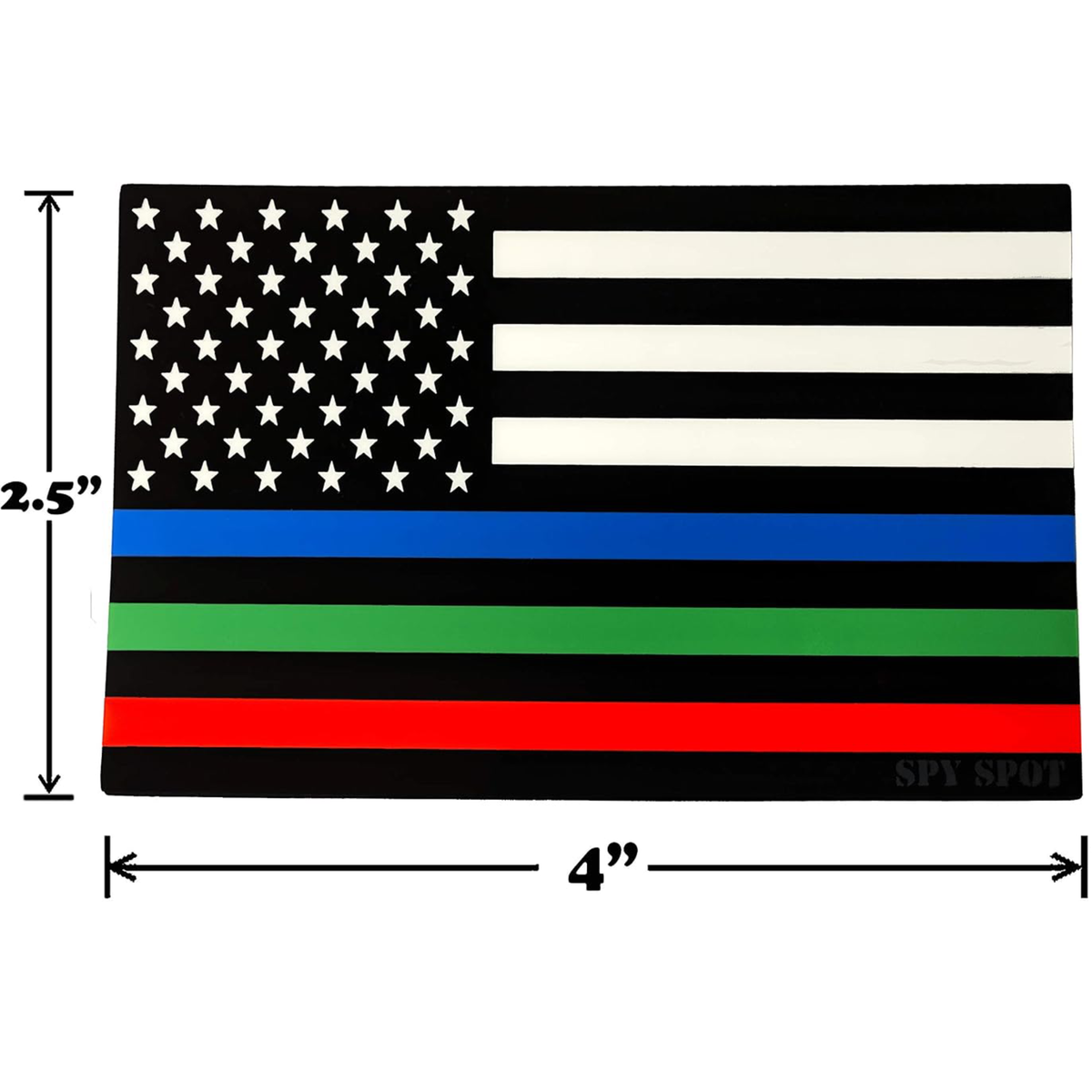 Thin Blue Green Red Line Decals Pack of 4 - 4" x 2.5" Vinyl Stickers