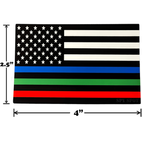 Thin Blue Green Red Line Decals Pack of 4 - 4" x 2.5" Vinyl Stickers