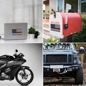 Thin Blue Red Line Decals Pack of 4 - 4" x 2.5" Vinyl Stickers
