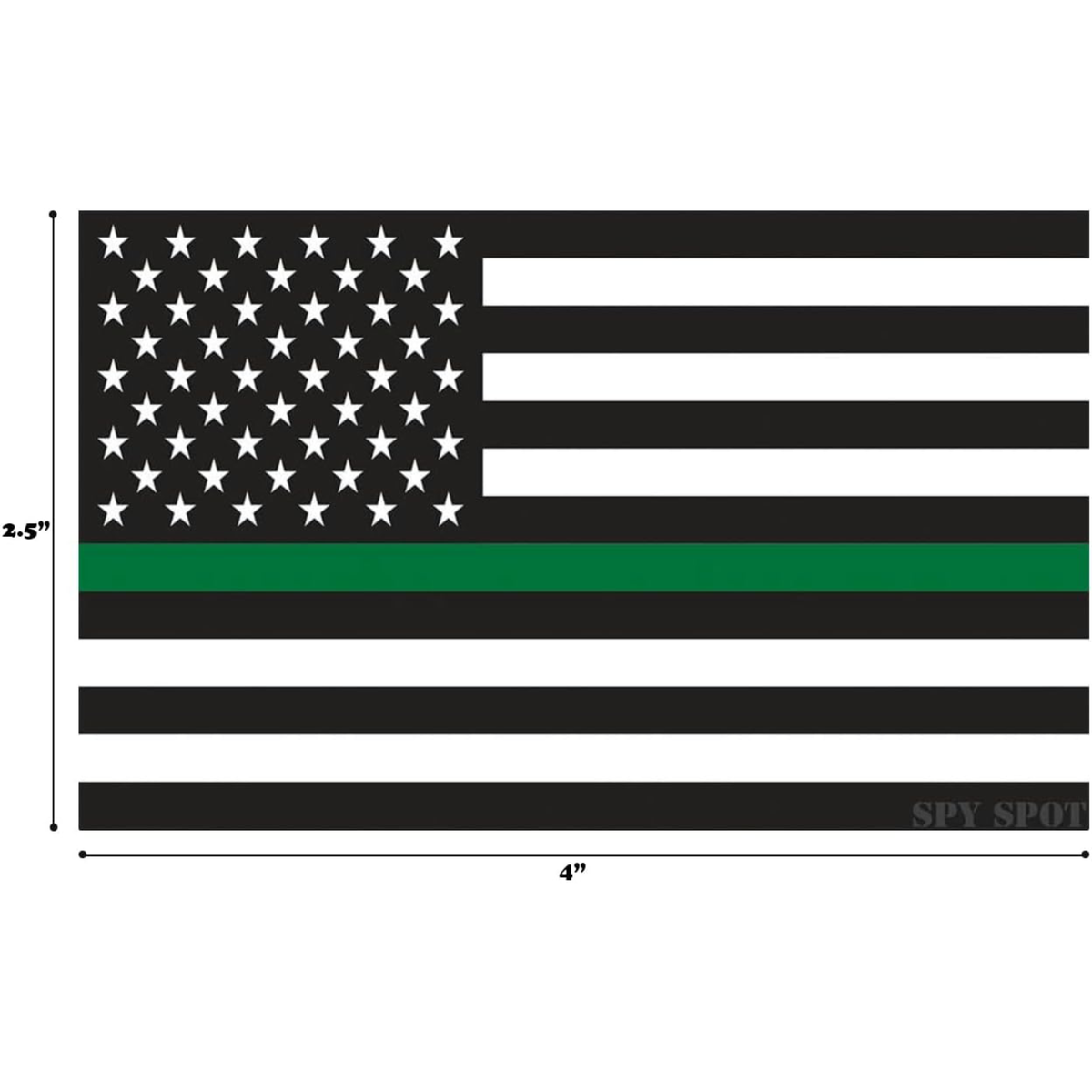 Thin Green Line Decal Pack of 4 - 4" x 2.5" Vinyl Military Support Stickers