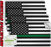Thin Green Line Decal Pack of 4 - 4" x 2.5" Vinyl Military Support Stickers