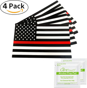 Thin Red Line Decals Pack of 4 - 4" x 2.5" Vinyl First Responders Stickers