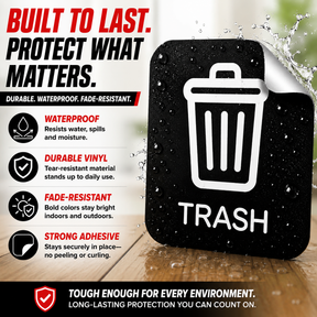 Trash Compost Recycle Vinyl Decal Stickers, 3.5" x 3.5", Pack of 4
