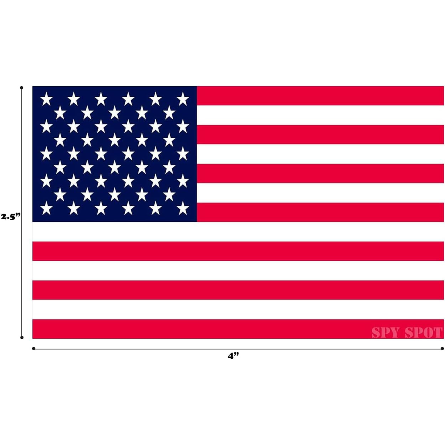 USA Flag Stickers Pack of 4 - 4" x 2.5" Vinyl Reflective Patriotic Decals