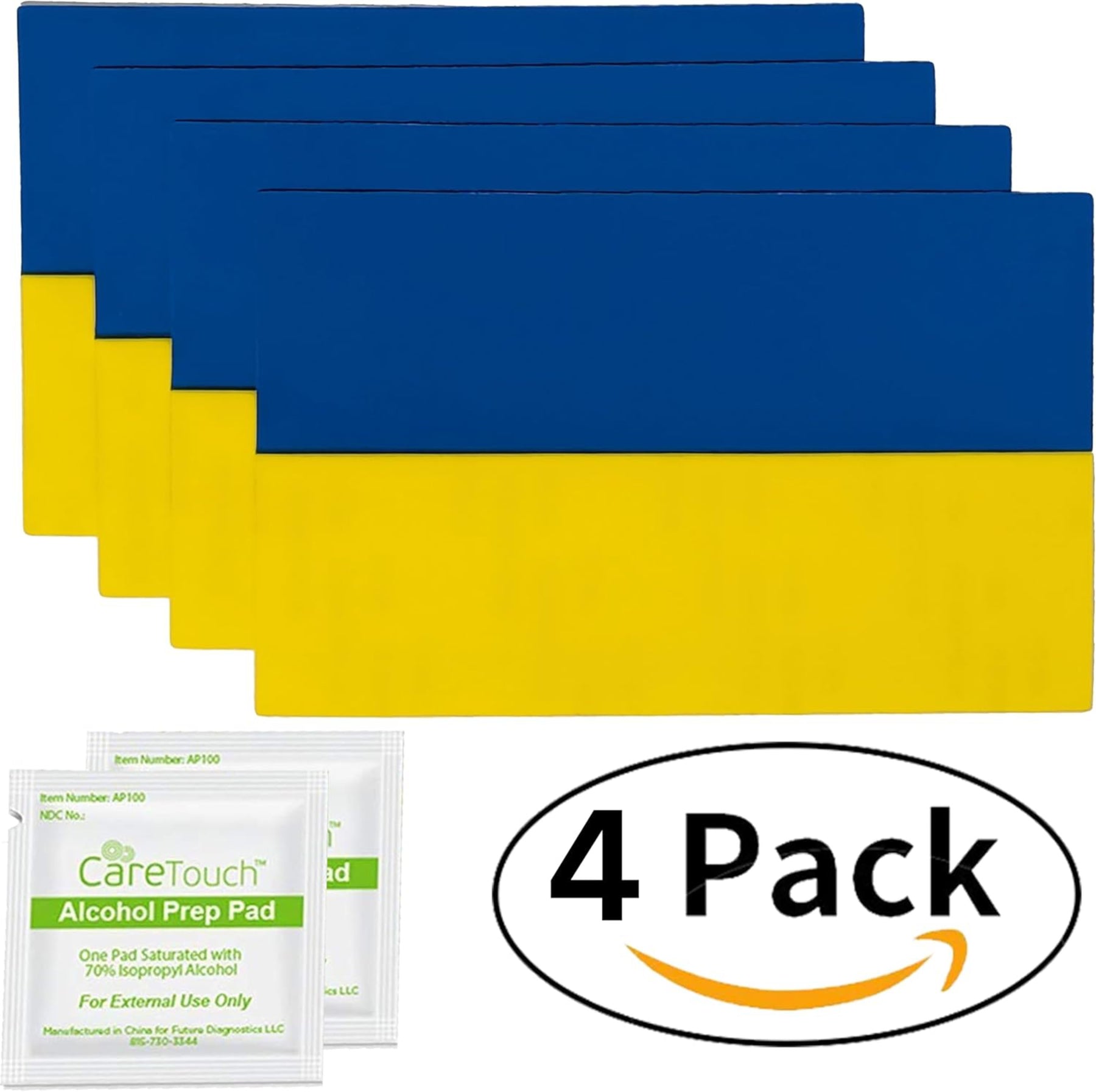 Ukraine Flag Stickers 4" x 2.5" Vinyl Decals, Pack of 4