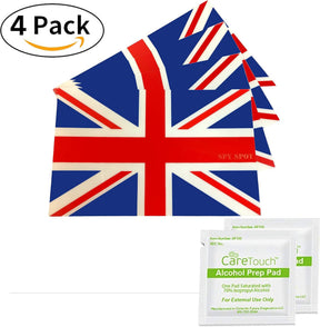 United Kingdom Flag Stickers 4" x 2.5" Vinyl Decals, Pack of 4