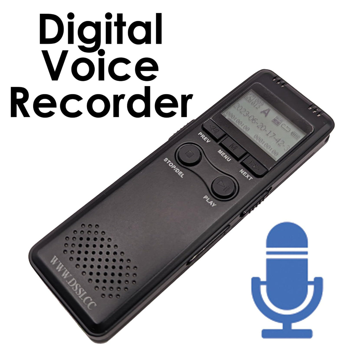 Voice Activated Audio Recorder 8GB - 5-Day Battery, Playback