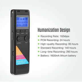 Voice Activated Audio Recorder 8GB - 5-Day Battery, Playback