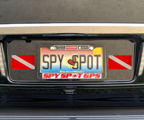 Spy Spot Scuba Diving Stickers Red and White Flag 4" x 2.5" Set of 4