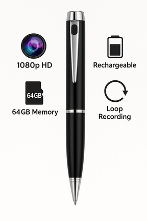 Premium Writing Pen with Built-In 1080p Camera – 64 GB Storage