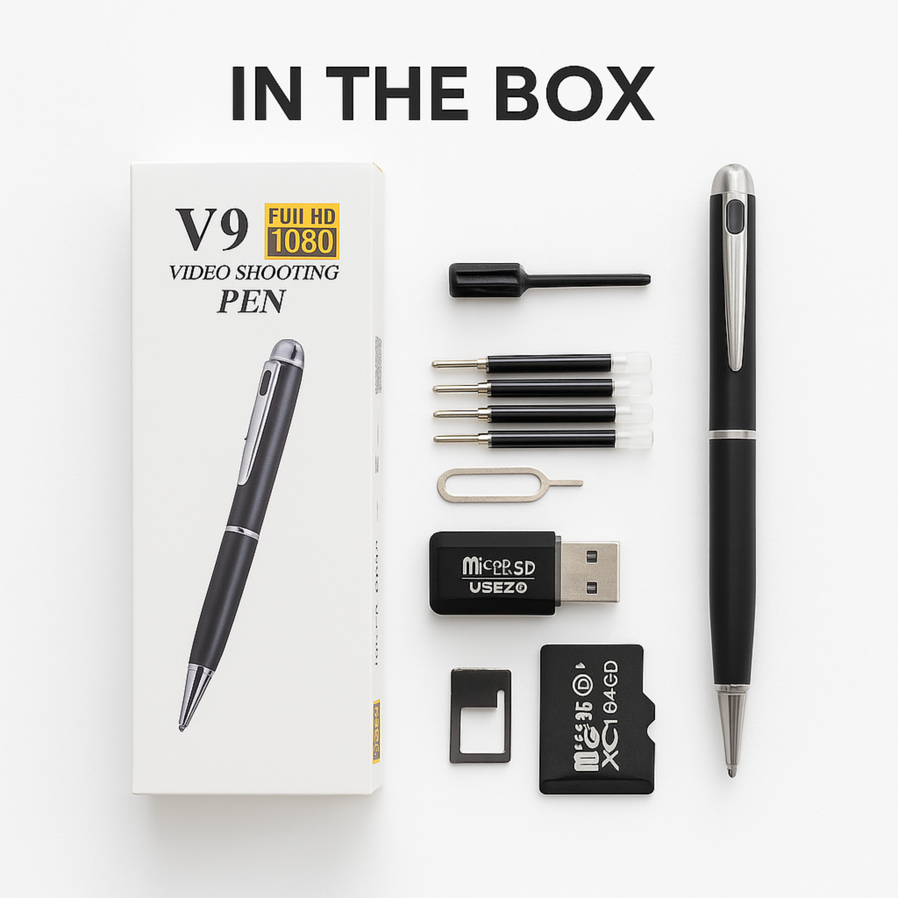 1080p HD Pen Camera - 64GB Included, 150-Min Battery