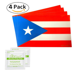 Spy Spot Set of 4 Puerto Rico Flag Sticker Decals Weatherproof 4" x 2.5"