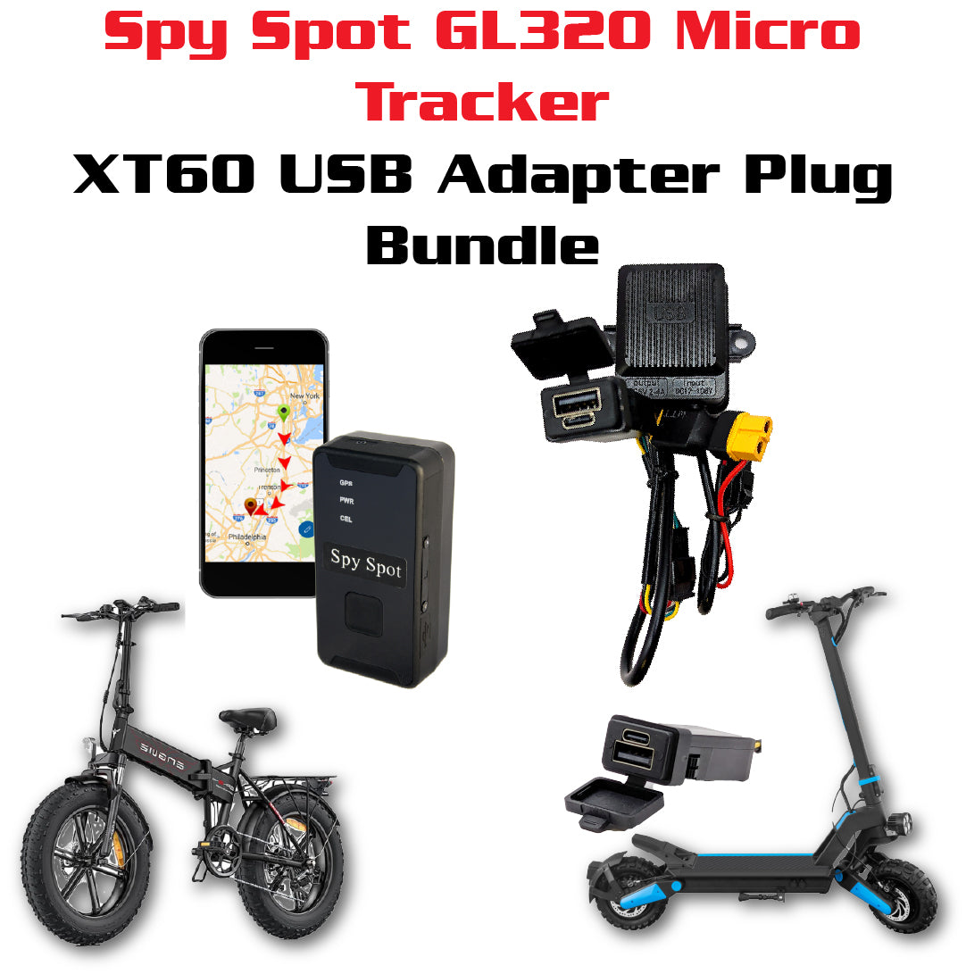 Spy Spot GL320 Micro Tracker & XT60 to USB C Power Adapter Bundle – Stay Powered & Connected On the Go