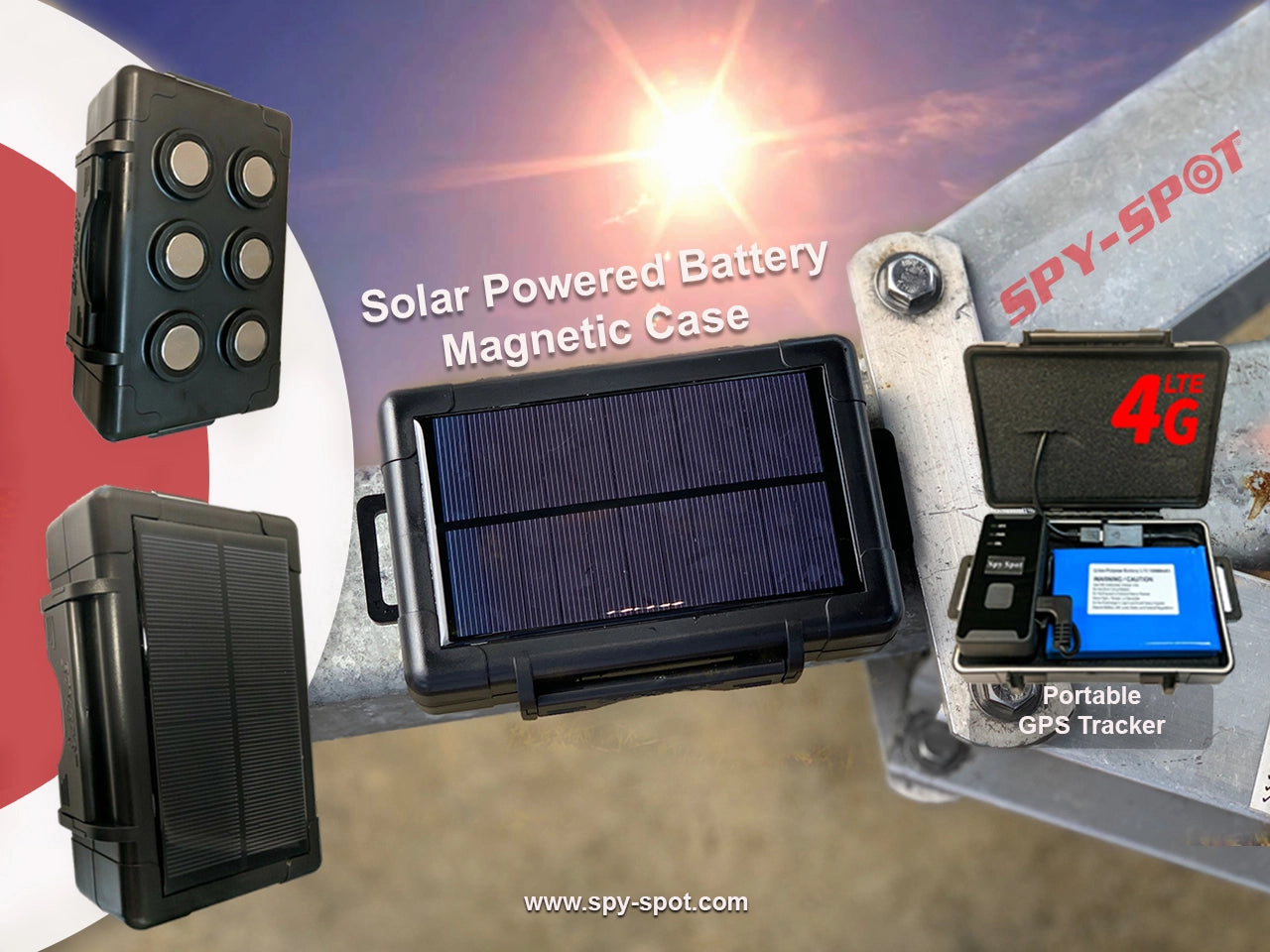 SpySpot Extended Battery with Solar Powered Magnetic Mount Case