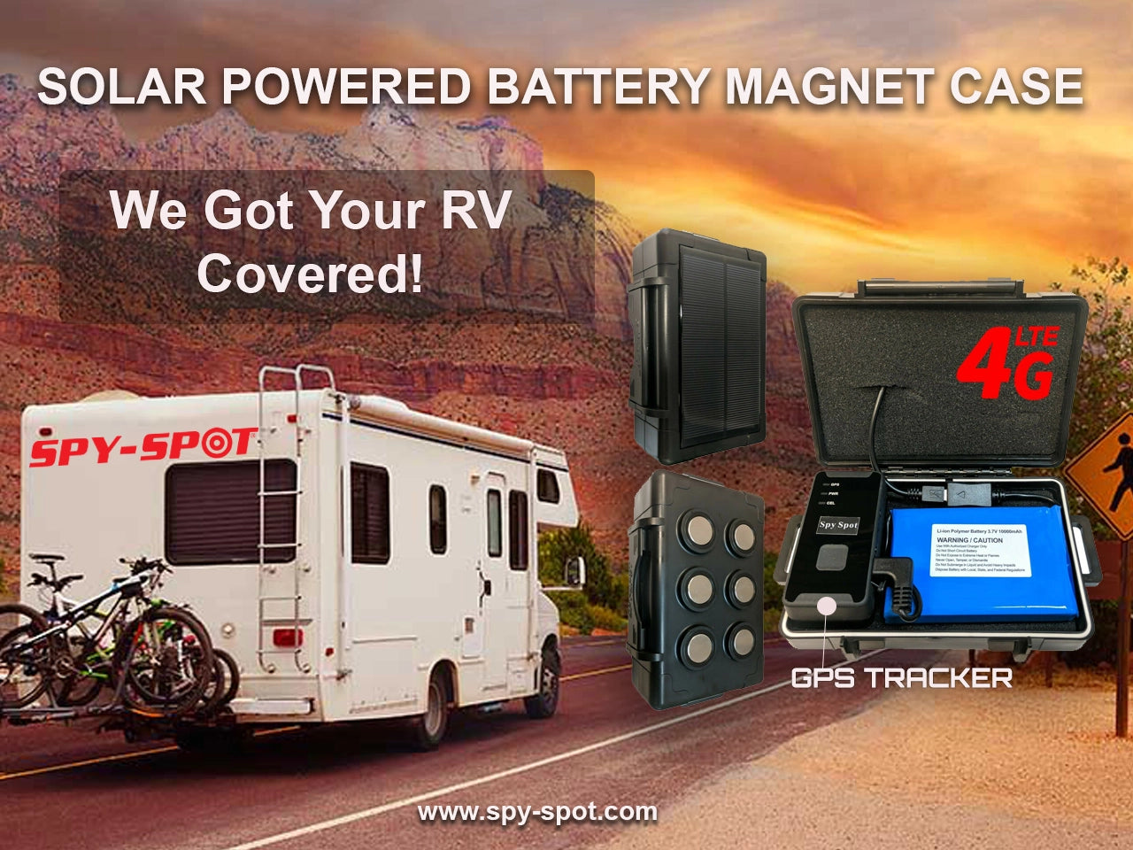 SpySpot Extended Battery with Solar Powered Magnetic Mount Case