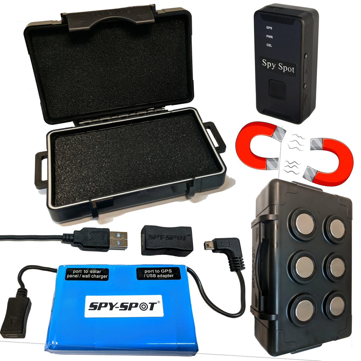 Spy Spot Weatherproof Magnetic Case Extended Battery Including 4G GPS Tracker GL320MG
