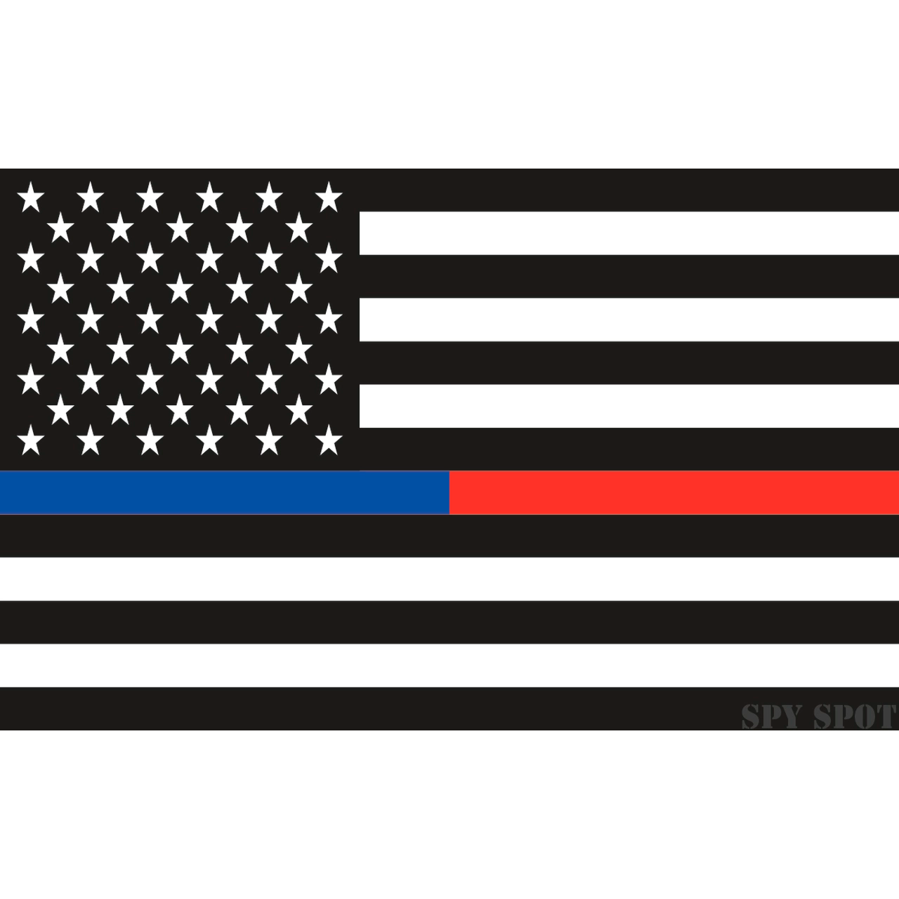 Spy Spot Set of 4 American Flag USA Blue and Red Line In Support of Police and Firefighters