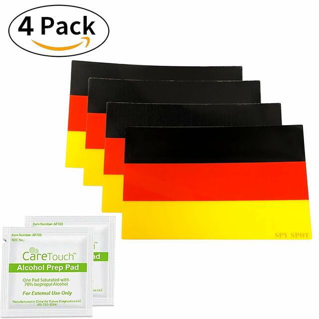 Spy Spot Set of 4 German Flag 4" x 2.5" Decals Weatherproof Stickers