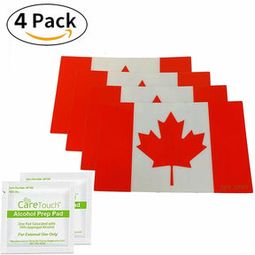 Spy Spot Canada Flag Stickers Weatherproof 4" x 2.5" UV Resistant Set of 4