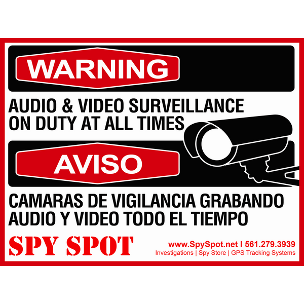 2-Pack 'Warning - Audio & Video Surveillance' Metal Security Signs, 8x12 Inch, For Home Driveway Business Deterrent