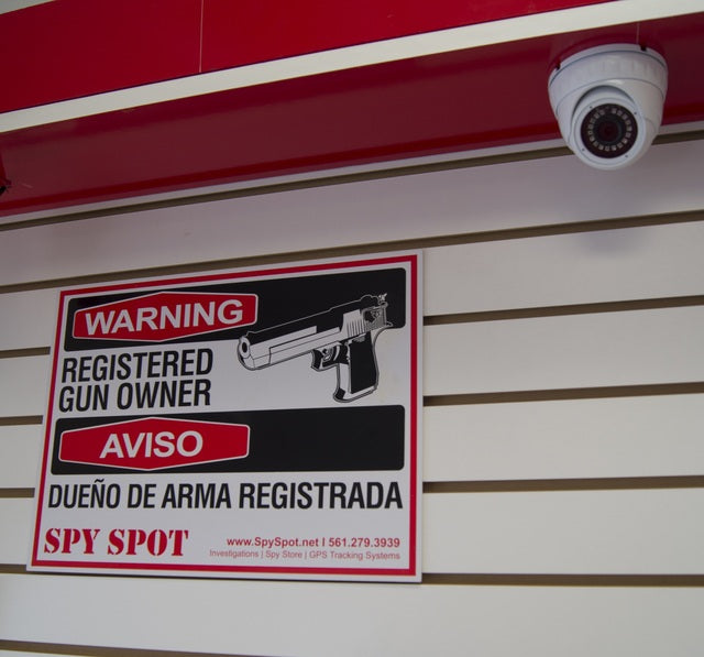 Warning Registered Gun Owner Heavy Duty Plastic Sign in English/Spanish