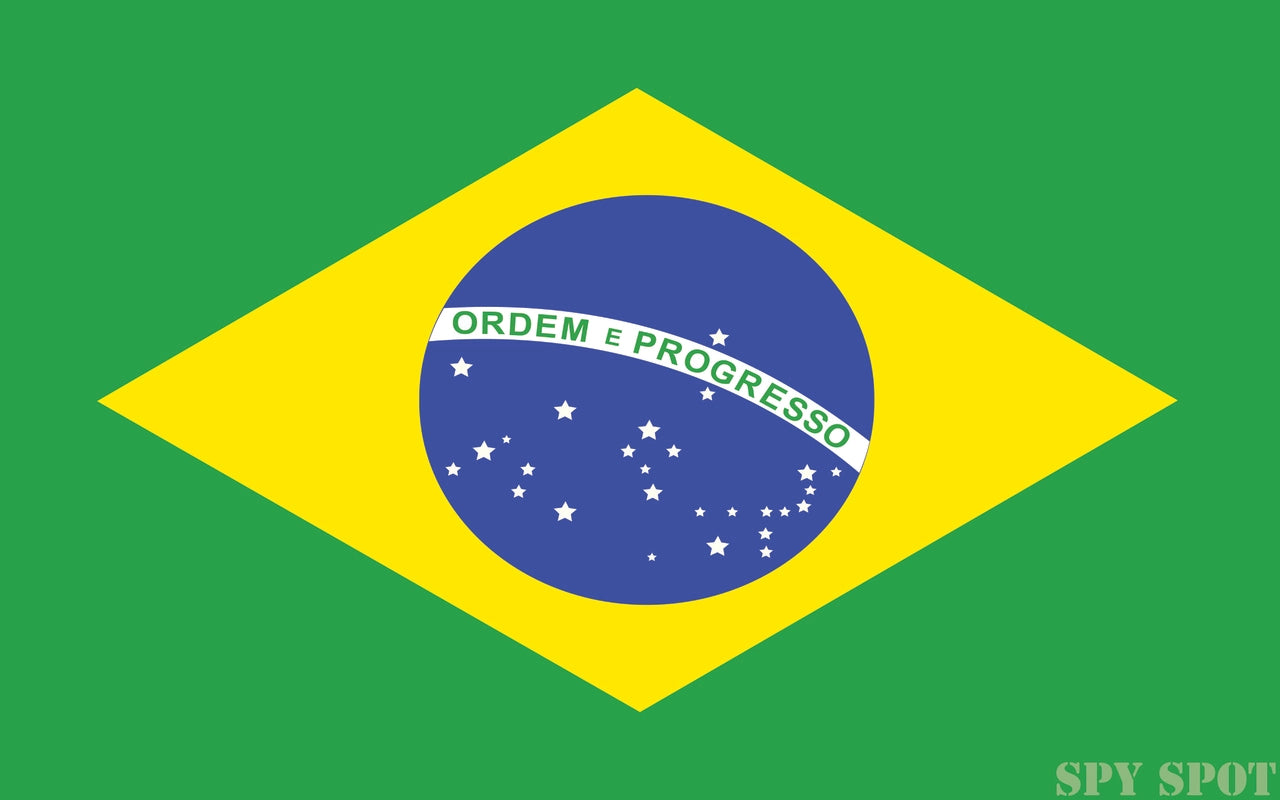 Spy Spot Set of 4 Brazil Flag Decal Vinyl Stickers 4" x 2.5"