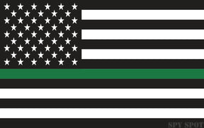 Thin Green Line Support US Flag Army Vinyl Heavy Duty Sticker Decal 4" x 2.5" Weatherproof UV Resistant Set of 4
