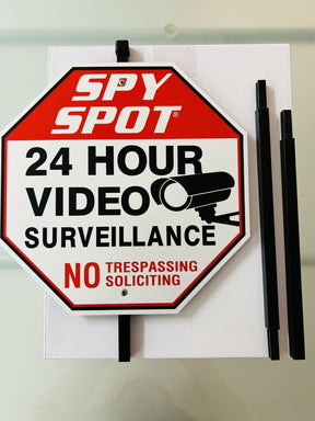 Spy Spot Foldable 24 Hour Video Surveillance No Trespassing 3 Foot Aluminum Security Sign