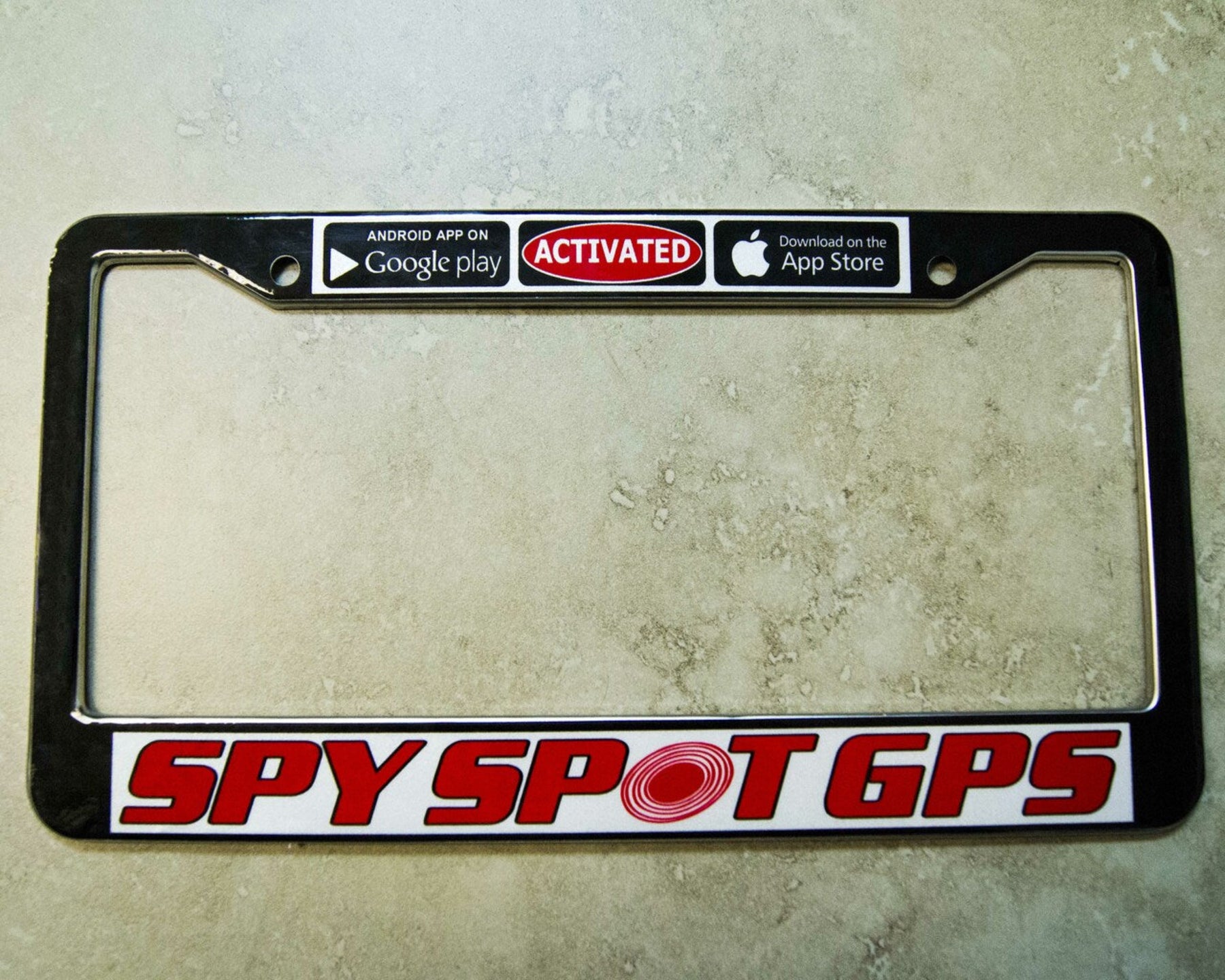 SPY SPOT Stainless Steel Chrome License Plate Frame - Screws Included
