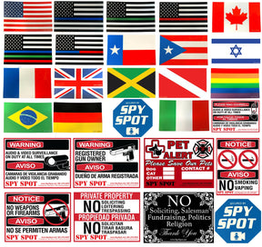 Spy Spot Set of 4 Puerto Rico Flag Stickers Decals UV Resistant Weatherproof Laminate Vinyl 4" x 2.5"