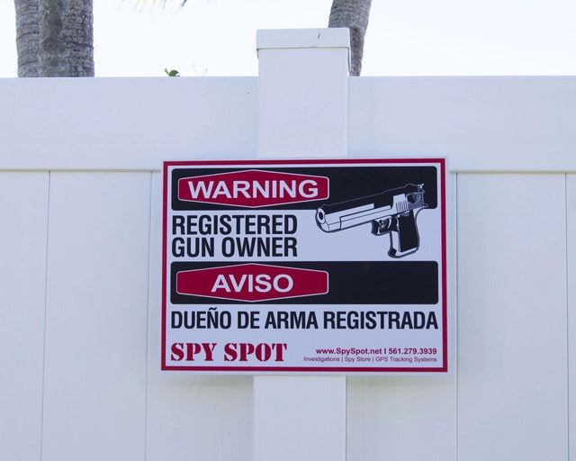Warning Registered Gun Owner Heavy Duty Plastic Sign in English/Spanish