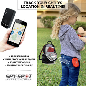 Child GPS Tracker With carry on pouch Spy Spot