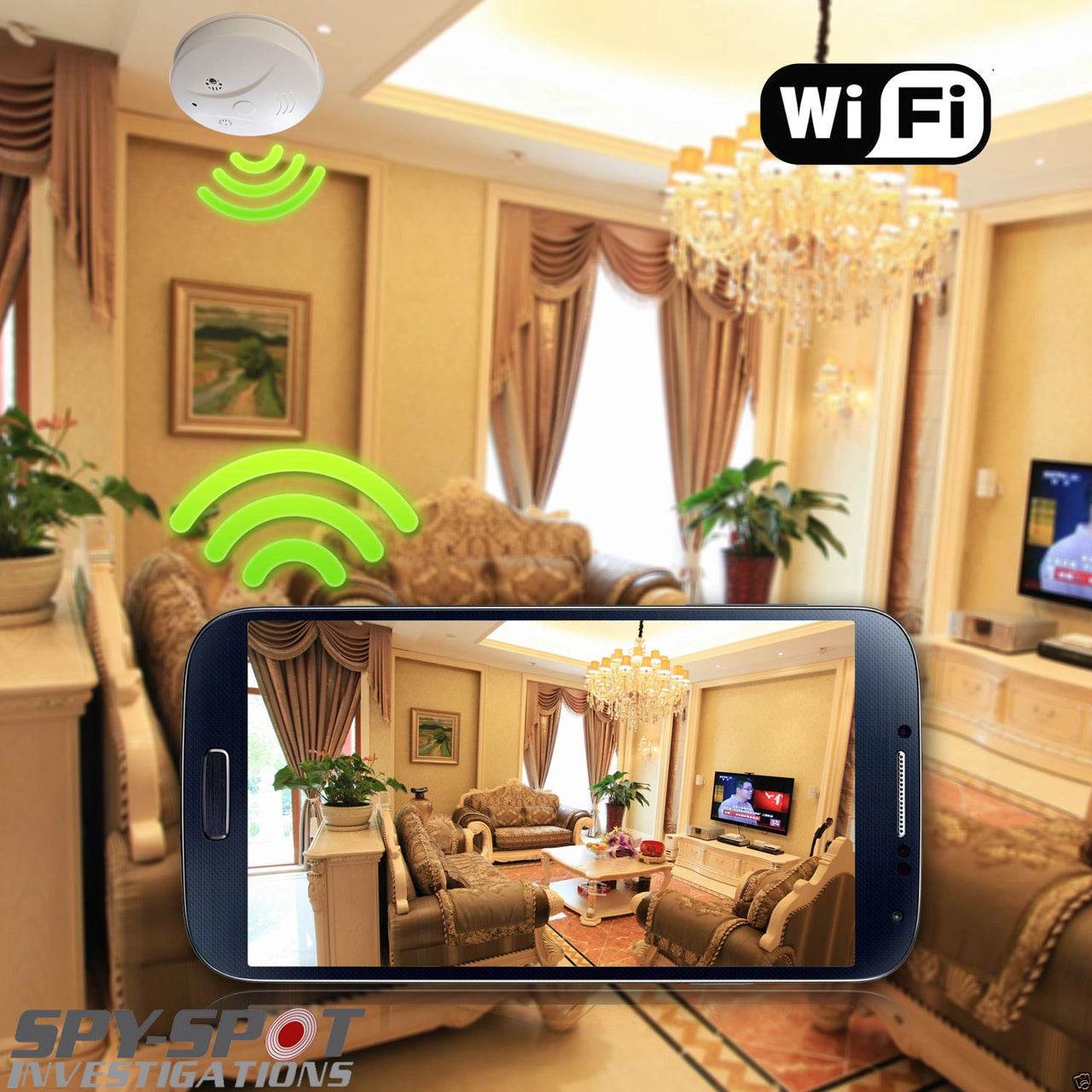 WIFI Smoke Detector HD Video Camera