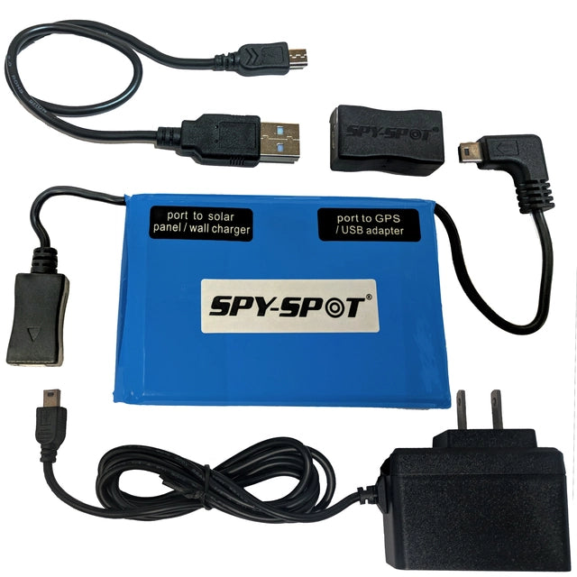 SpySpot Extended Battery for GPS Trackers with Solar Powered Magnetic Mount Case - USB Adapter Included - Works with Optimus, Prime, Spytec, Tracki, GPS Trackers GL300MG, GL300MA, GL200, GL300