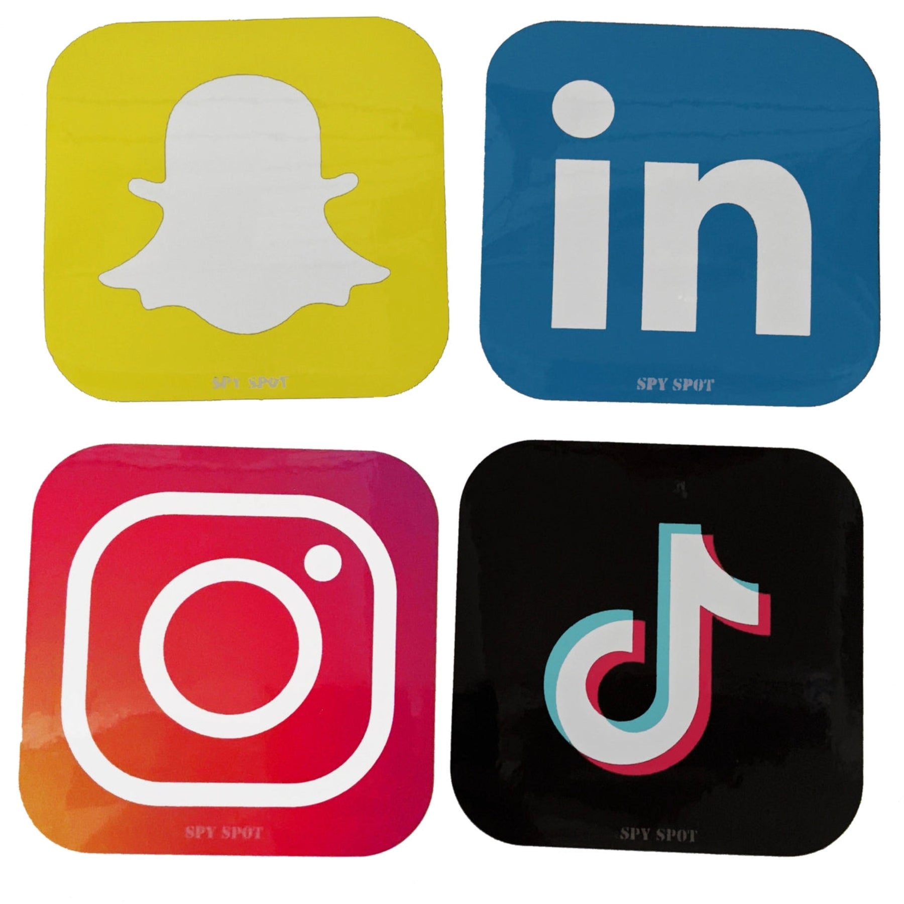 19 Social Media Sticker Decals Set - Weatherproof 3.35" x 3.35"