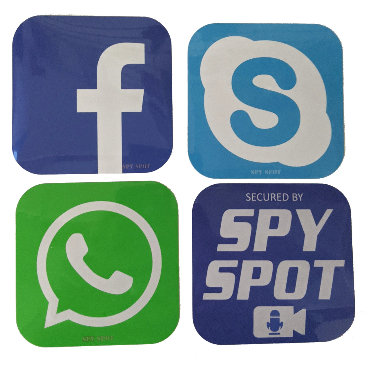 Spy Spot Set of 19 Social Media Sticker Decals Water Resistant 3.35" x 3.35"