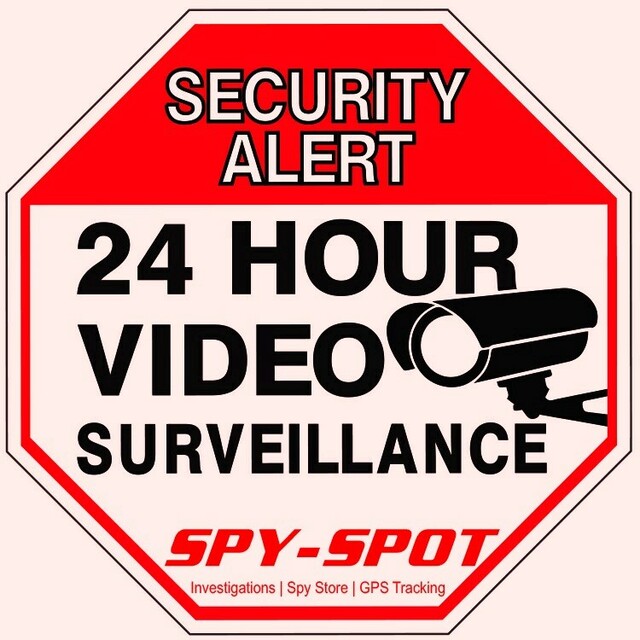 Spy Spot Set of 6 Vinyl Stickers Audio and Video Surveillance Decals 3" x 3"